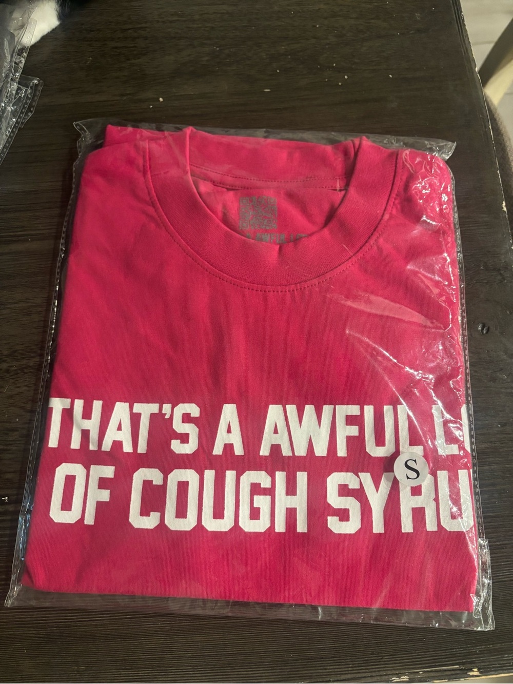 Men’s Pink Graphic Tee - 'That's A Awful Lot Of Cough Syrup'
